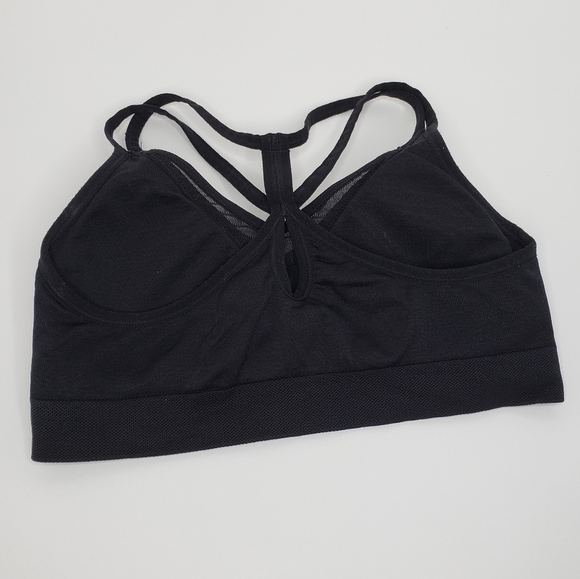 Puma Black Strappy Mesh Sports Bra Size Medium - Picture 4 of 5